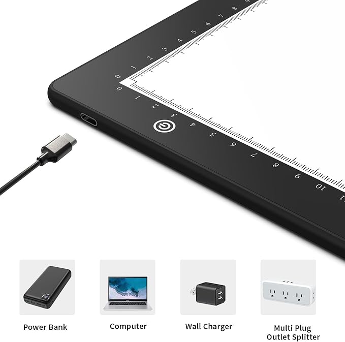 A4 Light Box for tracing,Ultra-Thin Magnetic led Light pad for Drawing,Stepless dimming lightbox for Sketching,Tattoo, Light Table for Artists,Diamond Painting,X-ray Viewing-CubbioJoy