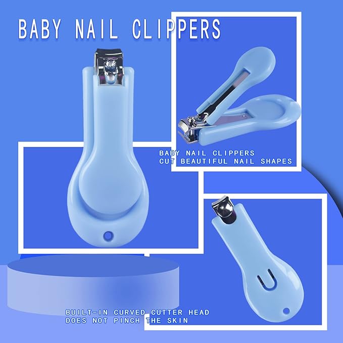 Baby Care Kits,Baby Grooming Kit,10 in 1 Newborn Essentials Must Haves,Baby Nail Clippers Baby Brush Baby Comb Earpick Nose Cleaning Tool Baby Nail File Nursing Baby Kit （Blue）-CubbioJoy