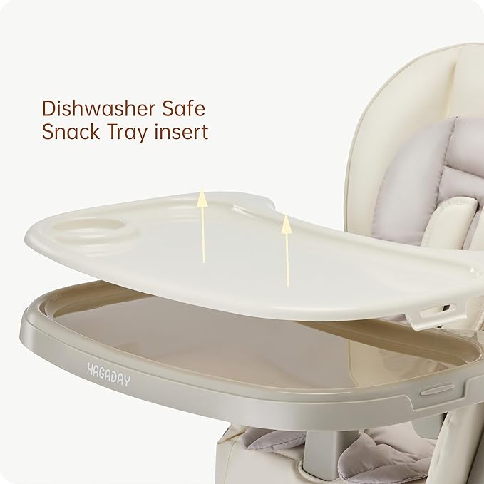 6 in 1 Convertible High Chairs for Babies and Toddlers,Portable High Chair with Dishwasher Tray and 4 Wheel,Booster Seat for Dining Table,Foldable Toddle and Baby Feeding Highchair (White)-CubbioJoy