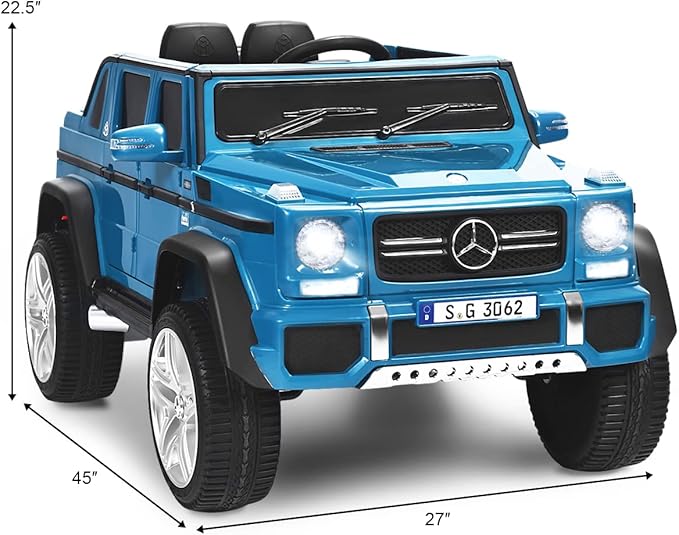 Costzon Ride on Car, Licensed Mercedes-Benz Maybach, 12V Battery Powered Vehicle Toy w/ 2 Motors, Remote Control, 3 Speeds, Lights, Horn, Music, Aux, Storage, Truck, Electric Car for Kids (Navy)-CubbioJoy