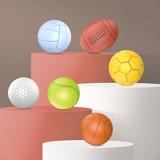 Baby Sensory Balls, Soft Rubber Balls for Toddlers 1-3, Montessori Sensory Bath Toys 6 to 12 Months, Kids Soccer Ball, Sport & Outdoors Baby Ball, 6 Rubber Soft Toys for Kids-CubbioJoy