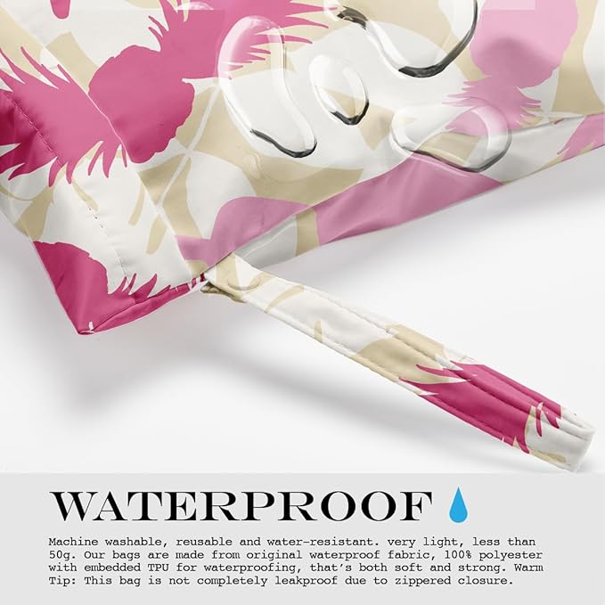 Wet Bag, Wet Dry Bag, Wet Bag for Swimsuit, Travel, Beach, Pool, Diapers, Dirty Yoga Gym Clothes, Makeup Bag, Waterproof Tropical Palm Leaves Decor Jungle Palm Leaf Favors-CubbioJoy