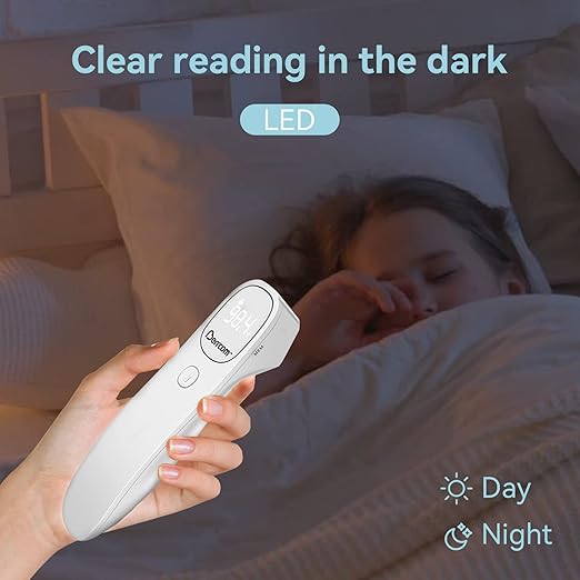 Berrcom Non Contact Infrared Thermometer Digital Forehead Thermometer for Adults and Kids Temperature Thermometer 3 in 1 with Fever Alert Touchless Baby Thermometer Large LED Display-CubbioJoy