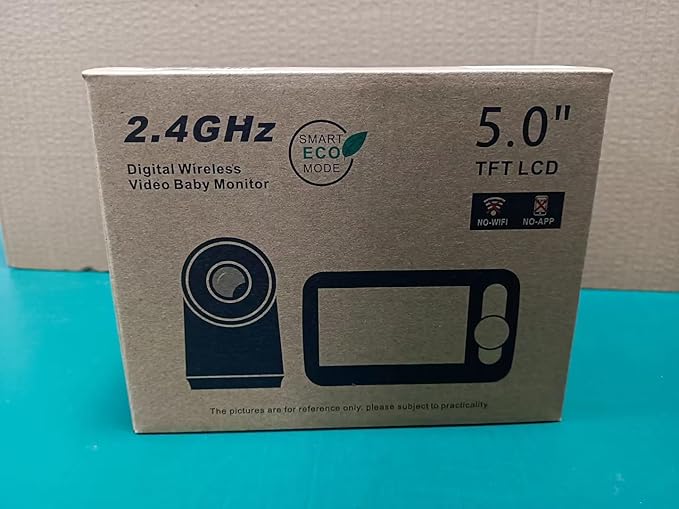 Baby Monitor with 30-Hour Battery, 5" Large Split-Screen Video Baby Monitor with Camera and Audio, 3500mAh Battery, Remote Pan/Tilt/Zoom Camera, Two-Way Talk, Night Vision, Lullabies, No WiFi-CubbioJoy