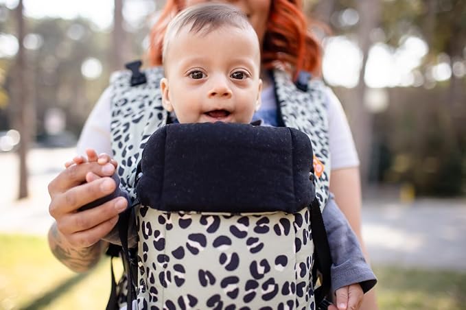 Beco Gemini Baby Carrier Newborn to Toddler - Front, Back and Hip Seat Carrier, Baby Carrier Backpack & Baby Front Carrier with Adjustable Seat, Ergonomic Baby Holder Carrier 7-35lbs (Jade Leopard)-CubbioJoy