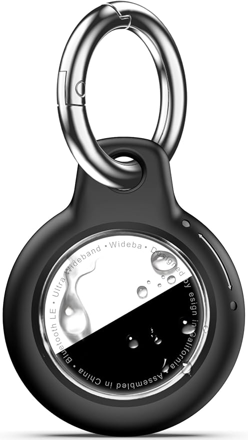 Compatiable with Apple AirTags Holder, Waterproof for AirTags Holder Keychain, Anti-Scratch & Shock Air TagHolder Case,Men's Women's Keyrings & Keychains, Cover for Dog,Car Key,Luggage -Black-CubbioJoy