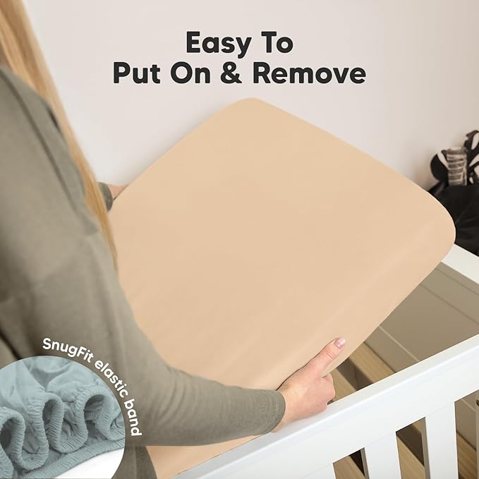 KeaBabies 2-Pack Organic Crib Sheets for Boys, Girls - 52x28 Fitted Crib Mattress Sheet Neutral, Breathable Jersey Cotton Cover for Baby Bed, Toddler Mattress, Soft & Cute Prints (Toasty)-CubbioJoy