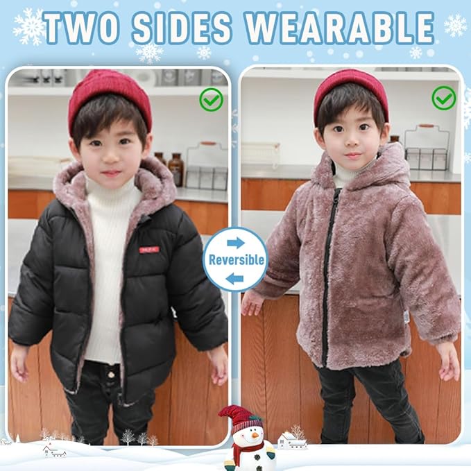 Infant Baby Winter Coat Bear Hooded Jacket Warm Fleece Snowsuit Windproof Outerwear for Toddler Boy Girl 9M-4T-CubbioJoy