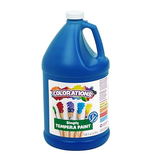 Colorations Paraben-Free Tempera Paint for Kids - 1 Gallon, Vibrant Blue. Non-Toxic and Made in the USA, Classroom Must Haves, Bulk Arts and Crafts Supplies-CubbioJoy