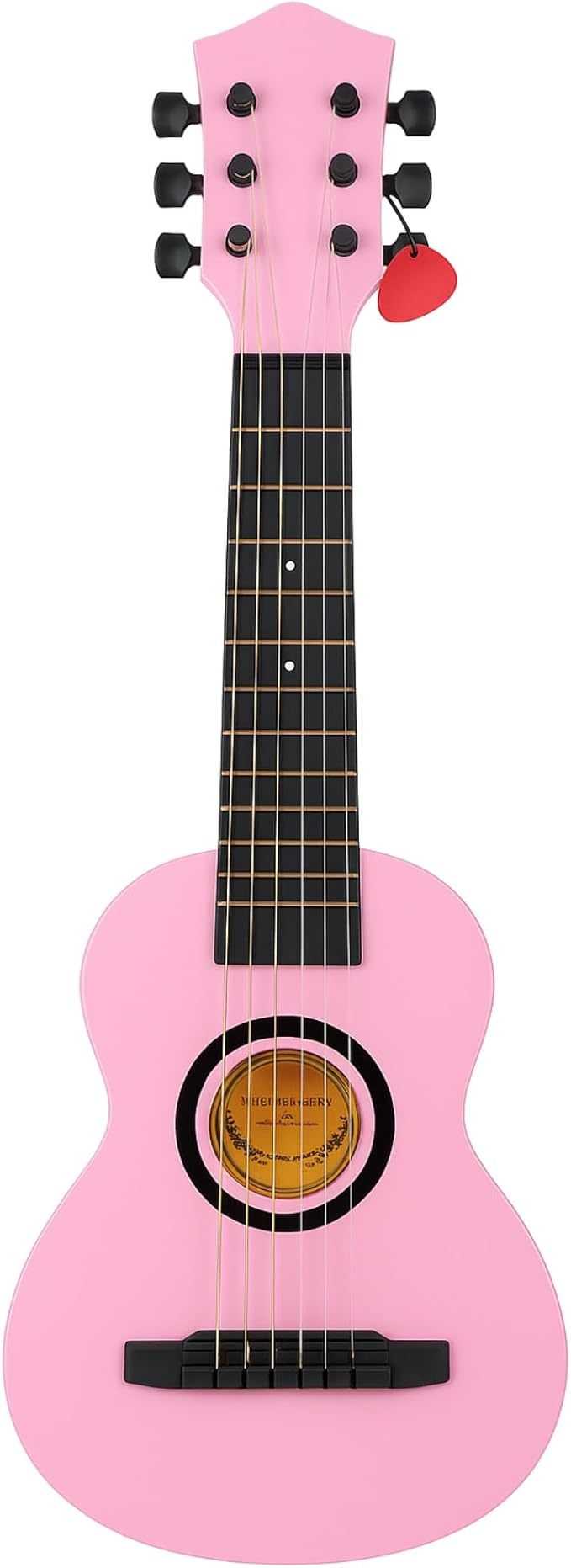 23" Acoustic Guitar, Kids 6 String Toy Guitar - Realistic Steel Strings - Beginner Practice First Musical Instrument for Children, Toddlers (Pink)-CubbioJoy