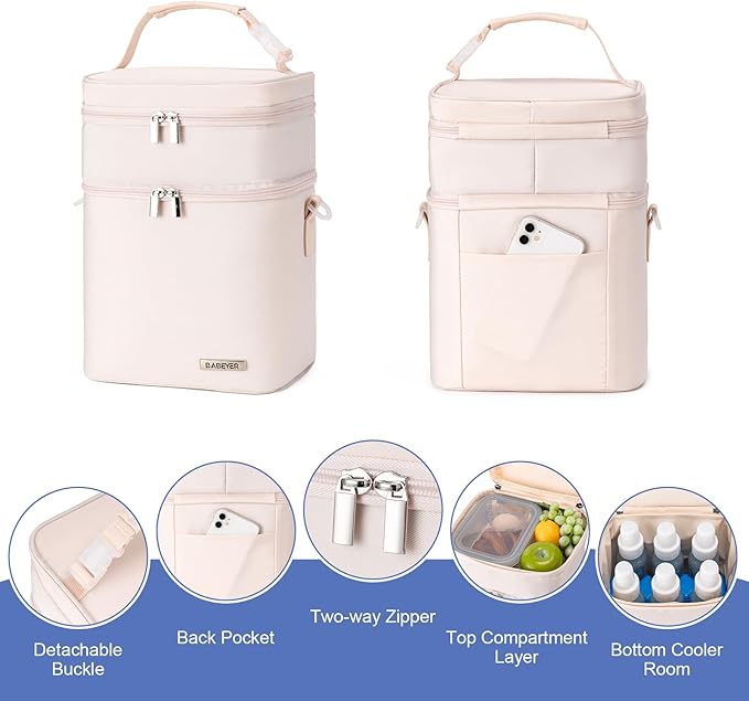 Breastmilk Cooler Bag with Ice Pack Fits 6 Baby Bottles Up to 9 Ounce-CubbioJoy