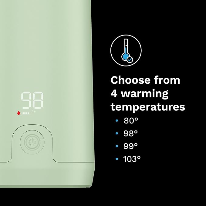 Baby Brezza SuperFast Portable Baby Bottle Warmer – 67% Faster - Travel Breastmilk Warmer and Formula Warmer - Safe, Even Heating - Up to 9oz - No Adapters, Green-CubbioJoy