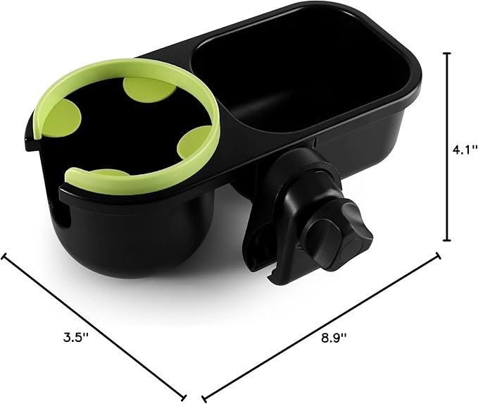 Accmor Stroller Cup Holder with Tray, Universal Cup Holder, Bike Bottle Holder, 361° Rotatable Large Caliber Drinks Holder for Stroller, Bike, Wheelchair, Walker-CubbioJoy