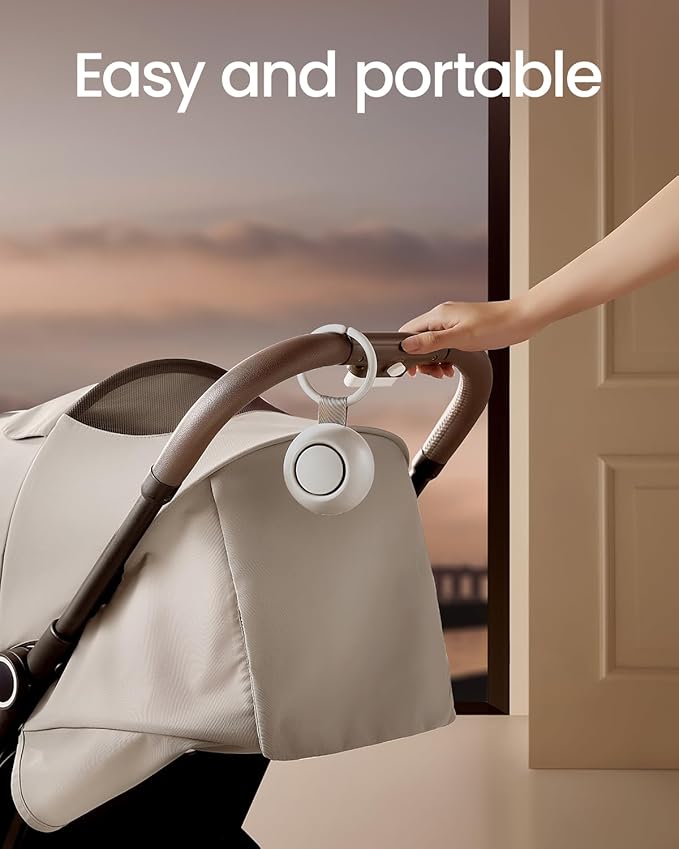 2025 Mom's Choice Awards, Portable Sound Machine for Baby Adult, AI Cry Detection, 18 Soothing Sound, Bluetooth Rechargeable White Noise Machine for Home Office Travel, Nursery Light, Gray-CubbioJoy