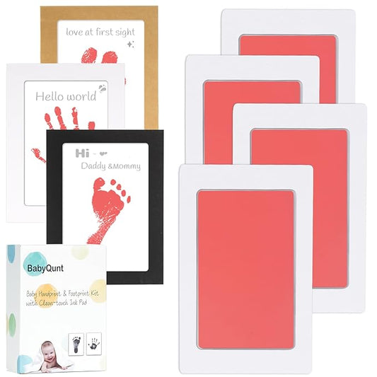 Inkless Baby Hand and Footprint Kit,Clean-Touch Ink Pad Kit,Safe No Mess Printing Infant Hand Foot Stamp,4 Pack Newborn Inkless Print Pads Best Keepsake or Gifts for Family-CubbioJoy