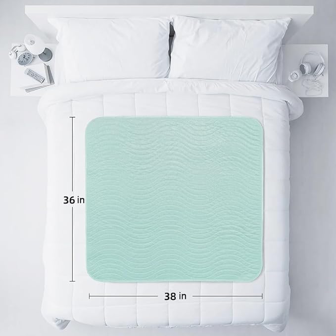 Absorbent Bed Pads for Incontinence - Washable, Reusable, 4-Layer Waterproof Mattress Protectors (36x38 Inch - 4 Pack)-CubbioJoy