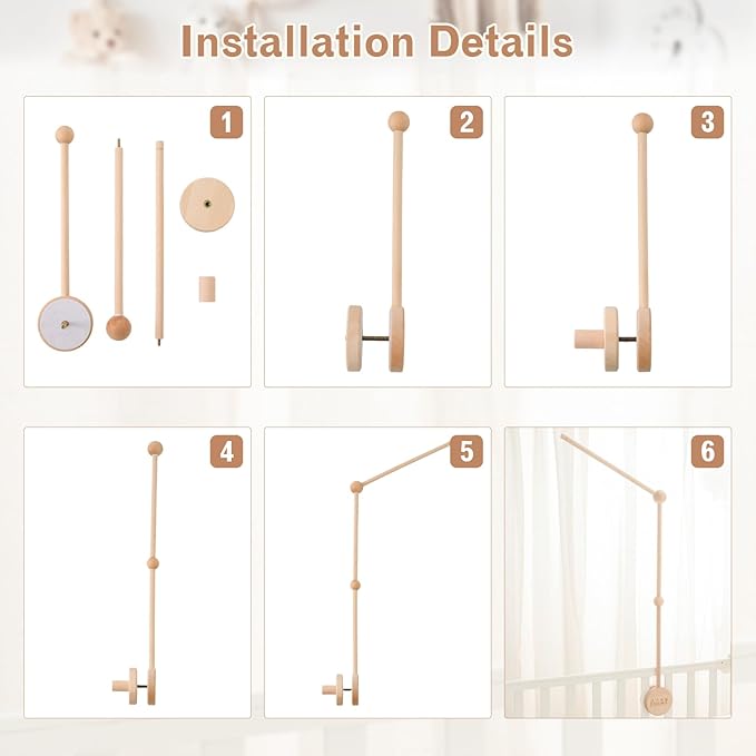 JETMHH Baby Crib Mobile Arm Holder - 36 Inch Large Version Safe Anti Slip Baby Mobile Hanger-CubbioJoy