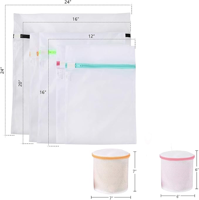BAGAIL Laundry Bags Mesh Wash Bag for Intimates Lingerie and Delicates,7Pcs(1XL,2L,2M,2 Bra Bags)-CubbioJoy