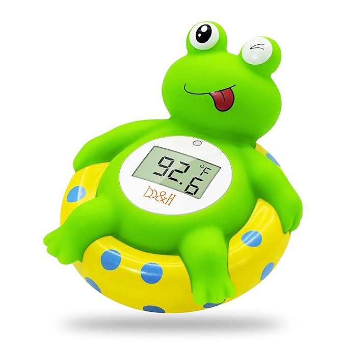 b&h Baby Bath Thermometer Frog - Easy to Read Display | BPA-Free| Fahrenheit or Celsius | Digital Water Temperature Thermometer for Newborns & Infants, Safe Floating Bath Toy-CubbioJoy
