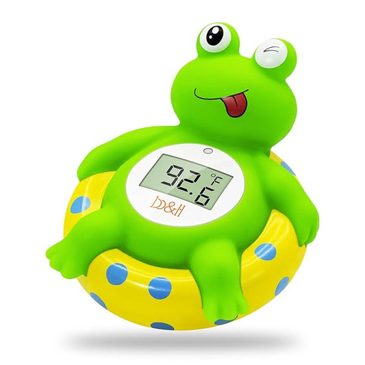 b&h Baby Bath Thermometer Frog - Easy to Read Display | BPA-Free| Fahrenheit or Celsius | Digital Water Temperature Thermometer for Newborns & Infants, Safe Floating Bath Toy-CubbioJoy
