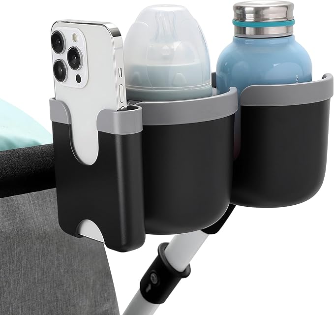 Accmor Stroller Cup Holder with Phone Holder, Bike Cup Holder, Universal Cup Holder for Uppababy Nuna Doona Strollers, 2-in-1 Cup Phone Holder for Stroller, Bike, Wheelchair, Walker, Scooter-CubbioJoy