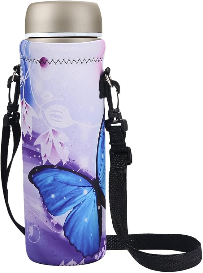 AUPET Water Bottle Sling Bag Carrier Crossbody Sleeve,Insulated Neoprene Bottle Case Holder Pouch Cover 500ML/17oz with Shoulder Strap for Walking Women Men-CubbioJoy