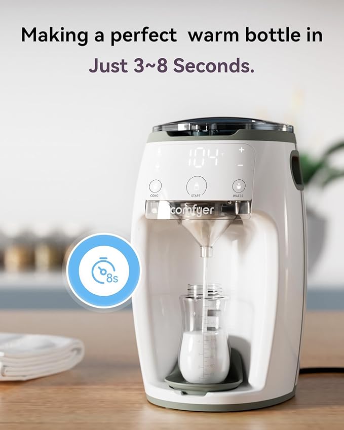 Instant Formula Maker comfyer, Customizable and Automatic Formula Dispenser Machine with Accurate Temperature Control for Baby, Automatic Powder Blending for All Brands of Bottle and Formula, White-CubbioJoy