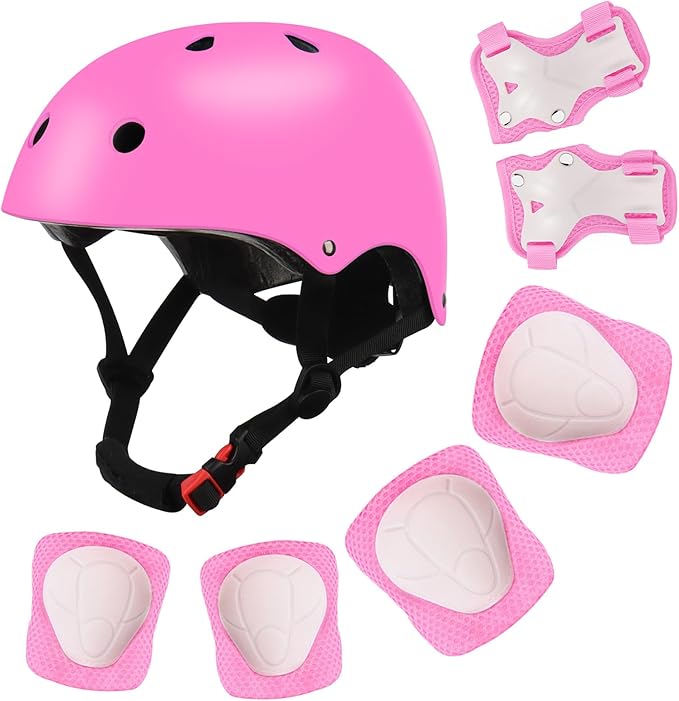 Color Gradient Adjustable Kids' Helmet with Knee & Elbow Pads Set | Multi-Sport Safety Gear for Boys & Girls Ages 5-14 | Skateboarding, Scooters, Roller & Inline Skating, Longboarding-CubbioJoy