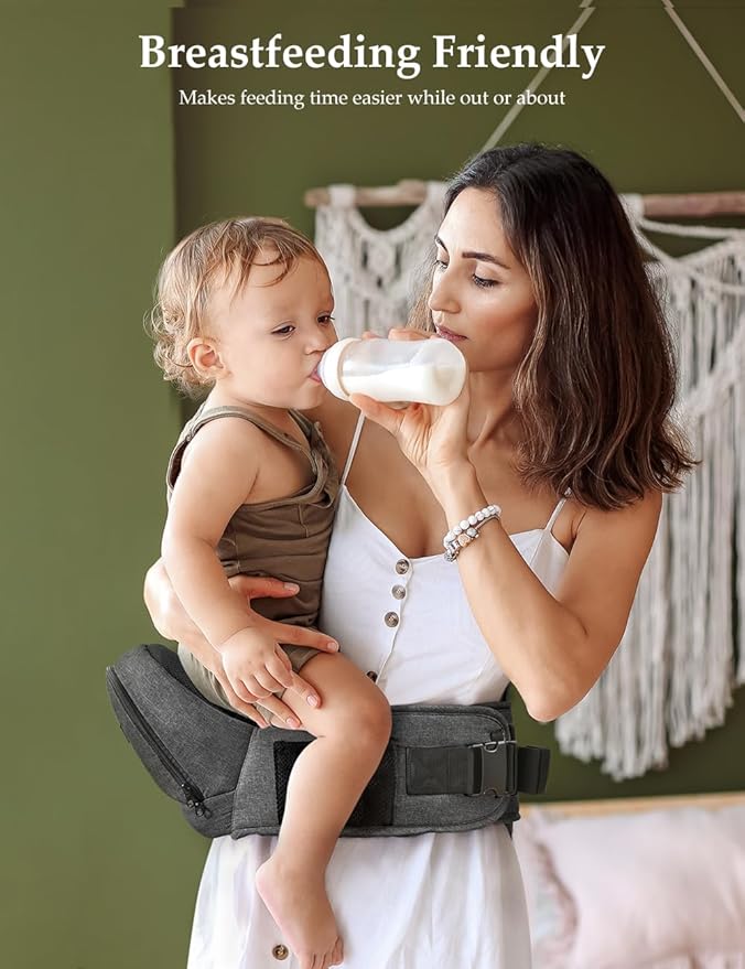 besrey Baby Hip Carrier, Adjustable Waist Belt Carrier, Ergonomic M Position Baby Hip Seat Carrie, Up to 44lb, Easy Fold Up, Infant Hipseat with Fanny Pack-CubbioJoy
