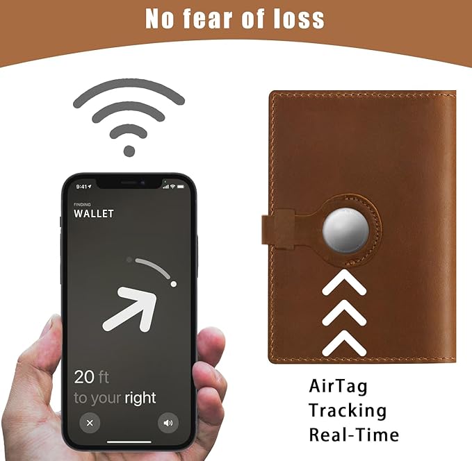 Jack&Chris Genuine Leather Passport Holder For Travel, RFID Blocking Handmade Passport Holder with Card Case Organized & Safe, Quality Travel Essentials for Women and Men for Gifting, Brown-CubbioJoy