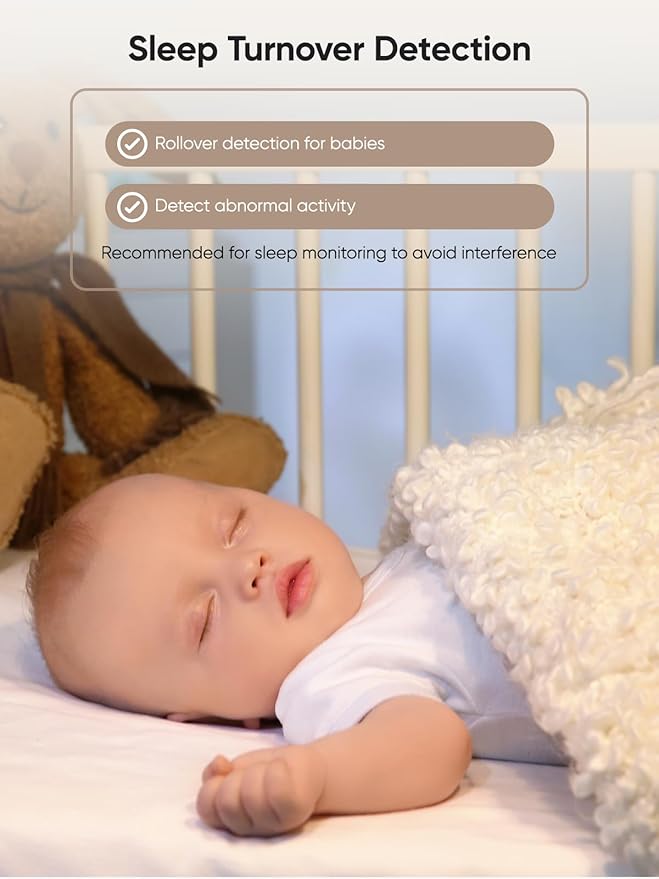 bonoch 5.5" 1440p Baby Monitor with 2 Cameras, Dual Video Monitor with Split Screen, Smart No WiFi Baby Camera, Detect Sleep Turn Over/Cry/Motion, 240h Lasting, WPA3 Hack Proof, White Noise-CubbioJoy