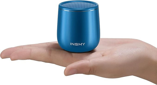 INSMY Small Bluetooth Speaker, Waterproof Mini Portable Wireless Speaker, Punchy Bass Rich Audio Stereo Pairing, Handheld Pocket Size, Built in Mic for Hiking Gift Laptop Tablet (Blue)-CubbioJoy