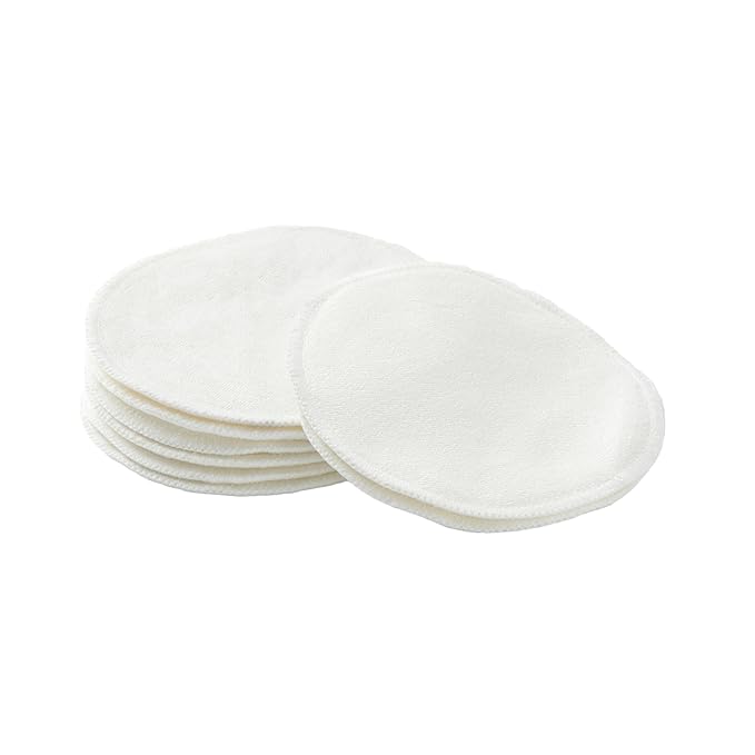 Dr. Brown's Reusable Breast Pads for Breastfeeding, Washable Nursing Pads with Laundry Bag, Day & Night Absorption, 8 Count-CubbioJoy