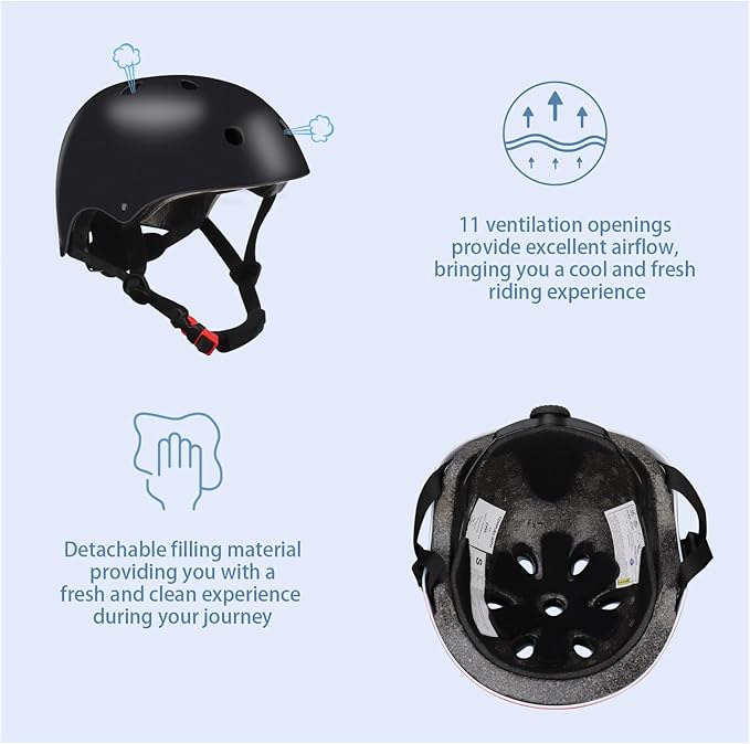 Color Gradient Adjustable Kids' Helmet with Knee & Elbow Pads Set | Multi-Sport Safety Gear for Boys & Girls Ages 5-14 | Skateboarding, Scooters, Roller & Inline Skating, Longboarding-CubbioJoy