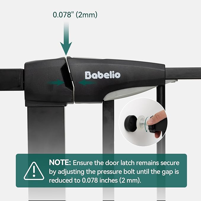 Babelio Upgraded Baby Gate with Cat Door, 29-43" Auto Close Durable Dog Gate for Stairs, Doorways and House, Easy Walk Thru Safety Gate with Pet Door Includes 4 Wall Cups, Black-CubbioJoy