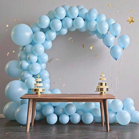 140pcs Makani Blue Round Balloons Different Sizes 18 12 10 5 Inch Latex Balloons for Arch Decoration Party Balloon Kit for Graduation Birthday Party Wedding Balloon Baby Shower Decoration-CubbioJoy