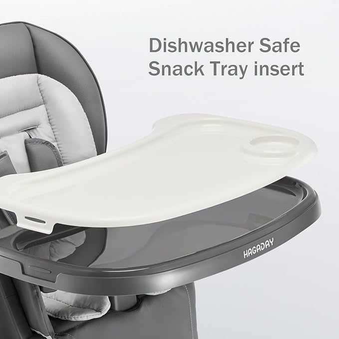 6 in 1 Convertible High Chairs for Babies and Toddlers,Portable High Chair with Dishwasher Tray and 4 Wheel,Booster Seat for Dining Table,Foldable Toddle and Baby Feeding Highchair (Gold-Grey)-CubbioJoy