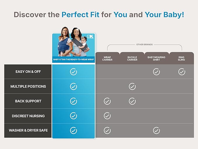 Active Oasis Baby K'tan Baby Carrier Wrap: #1 Easy Pre-Wrapped Baby Sling Gift | Breathable Sport Blend | UVA/UVB Infant Sun Protection | Promotes Safe Hygiene | Newborn up to 35lb (See Size Chart)-CubbioJoy