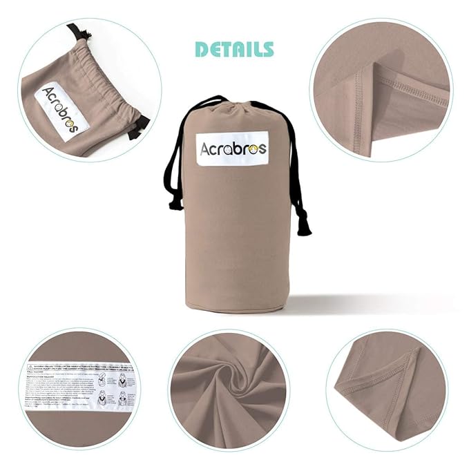 Acrabros Baby Wrap Carrier,Hands Free Baby Carrier Sling,Lightweight,Breathable,Softness,Perfect for Newborn Infants and Babies Shower Gift,Dark Cappuccino-CubbioJoy