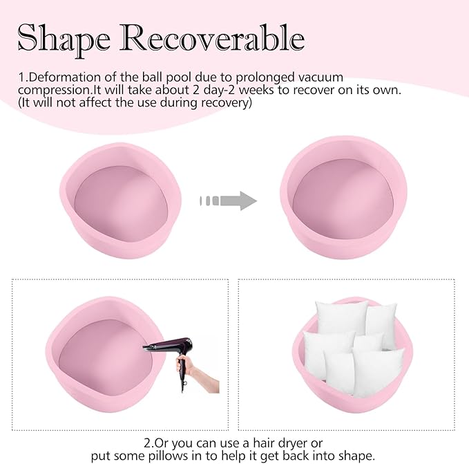 47.2"x 13.8" Foam Ball Pit, Large Ball Pits for Toddlers, Soft Round Playpen Ball Pool for Kids, Ideal Gift for Child Indoor and Outdoor Game, Pink(Balls not Included)-CubbioJoy