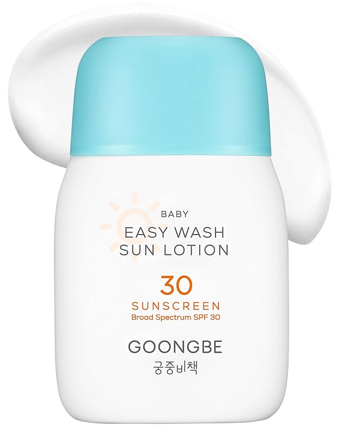 Baby Easy Wash Sun Lotion SPF 30 - Korean Moisturizing Zinc Oxide Mineral Sunscreen for Babies and Kids - Washes Off Easily - Vegan, Reef-Safe, Allergen-Free, 2.11 fl.oz.-CubbioJoy