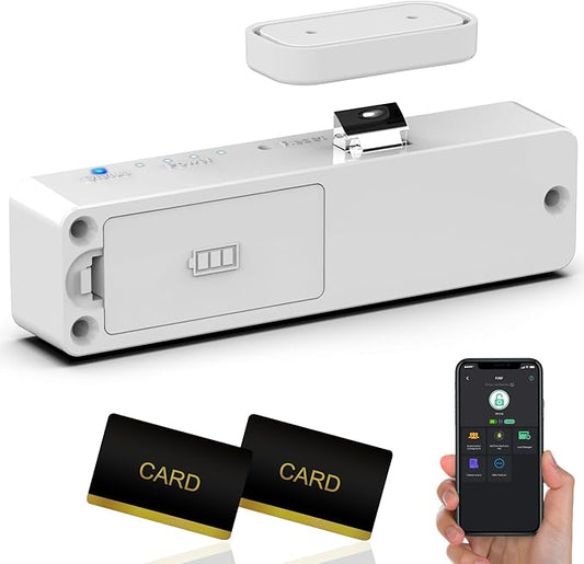 Anweller Baby Proofing Smart Cabinet Locks, Child Proof Hidden Drawer Locks, No Drill Adhesive Magnetic RFID Bluetooth Keyless Lock for Adults File Kitchen Cupboard Closet Liquor - White-CubbioJoy