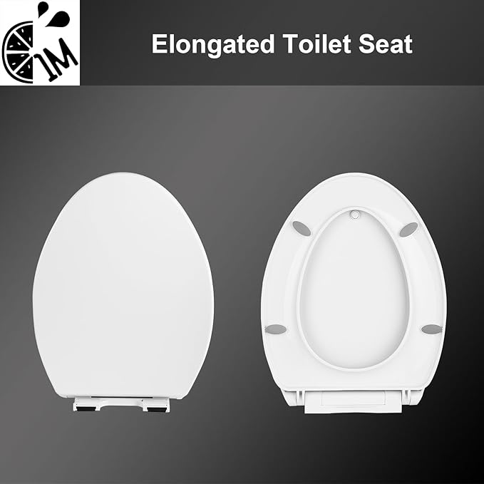 1M Soft Close Toilet Seat Elongated, Patented Quick Releasing for Easy Cleaning, Anti-Wiggling Design, Easy Installation-CubbioJoy