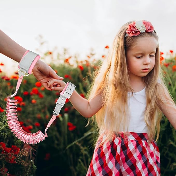 Accmor Toddler Harness Leash + Anti Lost Wrist Link, Cute Deer Kids Harness with Leash, Collapsible Child Leash Baby Walking Harness Protector Wristband Strap for Baby Girls Outdoor-CubbioJoy