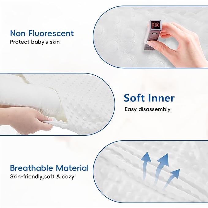 Baby Lounger for Newborn,Baby Nest for Newborn Soft Cotton Breathable for Playtime & Relaxation,Flat Babies Essentials Gifts Newborn Lounger for Boys & Girls 0-12 Months(White Bean)-CubbioJoy