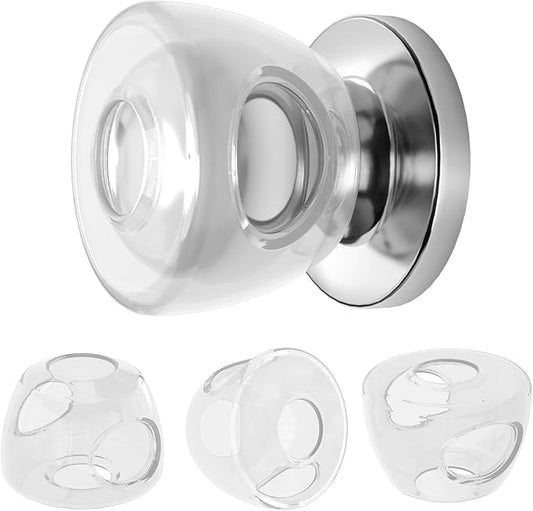 Inaya Kids Safety Door Knob Cover (4 Pack) - Prevent Children from Opening Doors, Fit Most Round Knobs - Door Knob Safety Cover for Kids, Child Proof Door Lock, Child Proof Door Locks - Translucent-CubbioJoy