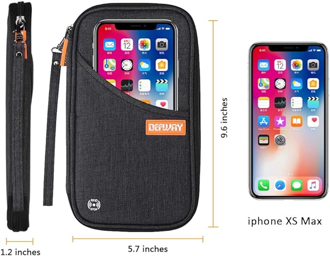 defway Passport Holder Travel Wallet - Family Passport Holder of 4, RFID Blocking Passport Wallet for Men Women, Travel Essentials for Flying, BLACK-CubbioJoy