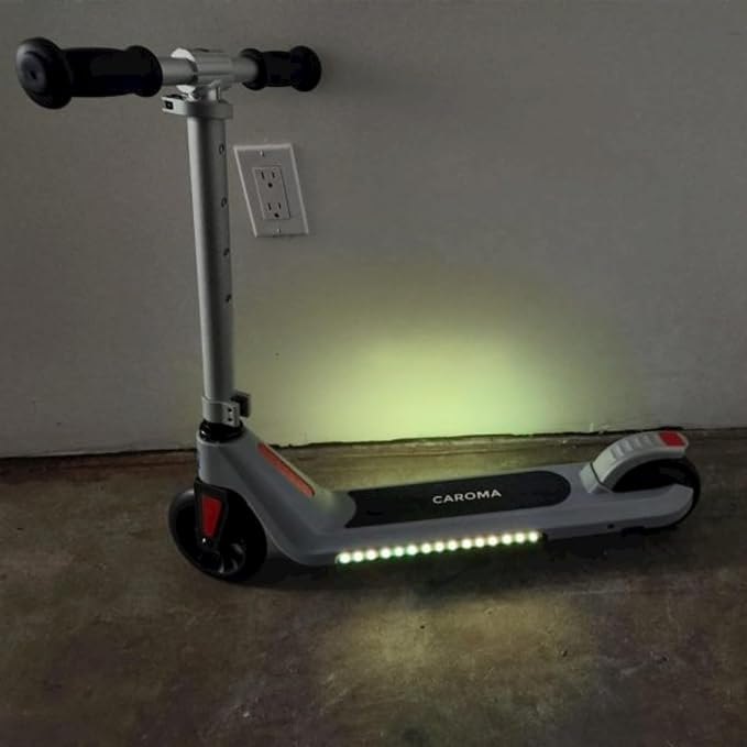 Caroma Electric Scooter for Kids Ages 6-12,150W/180WMotor,10 MPH Max Speed & 7 Miles,Colorful Lights,Adjustable Height & Speed,LED Display,Foldable Kids Electric Scooter 132 Lbs Max Load,Idea Gift-CubbioJoy
