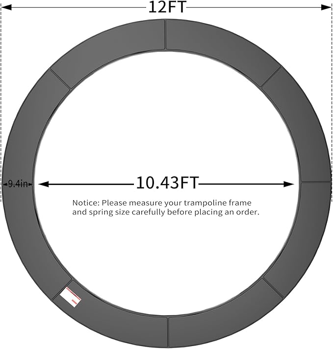 16FT/15FT/14FT/12FT/10FT Trampoline Safety Pad Replacement, Round Trampoline Spring Protection Cover, Fits 16FT/15FT/14FT/12FT/10FT Frames, Water-Resistant Trampoline Accessories-CubbioJoy