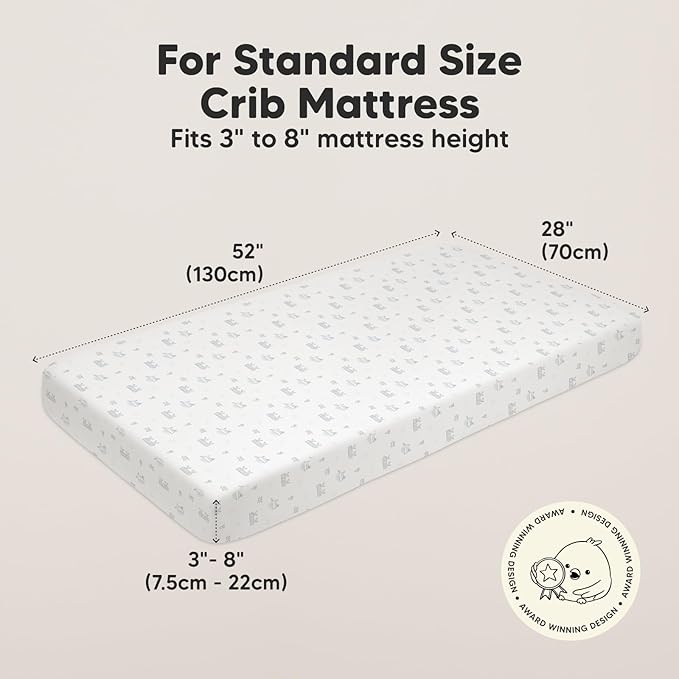 KeaBabies 2-Pack Organic Crib Sheets for Boys, Girls - 52x28 Fitted Crib Mattress Sheet Neutral, Breathable Jersey Cotton Cover for Baby Bed, Toddler Mattress, Soft & Cute Prints (Excavation)-CubbioJoy